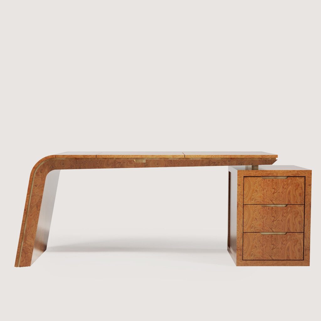 NEW ENGLAND > BURL ELM, NEW ENGLAND - Ahşap-Ofis Masası EXECUTIVE MID